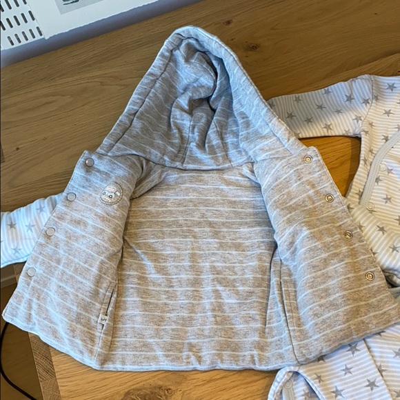 Adorable 3 piece set with jacket, pajama, onesie - Picture 2 of 3